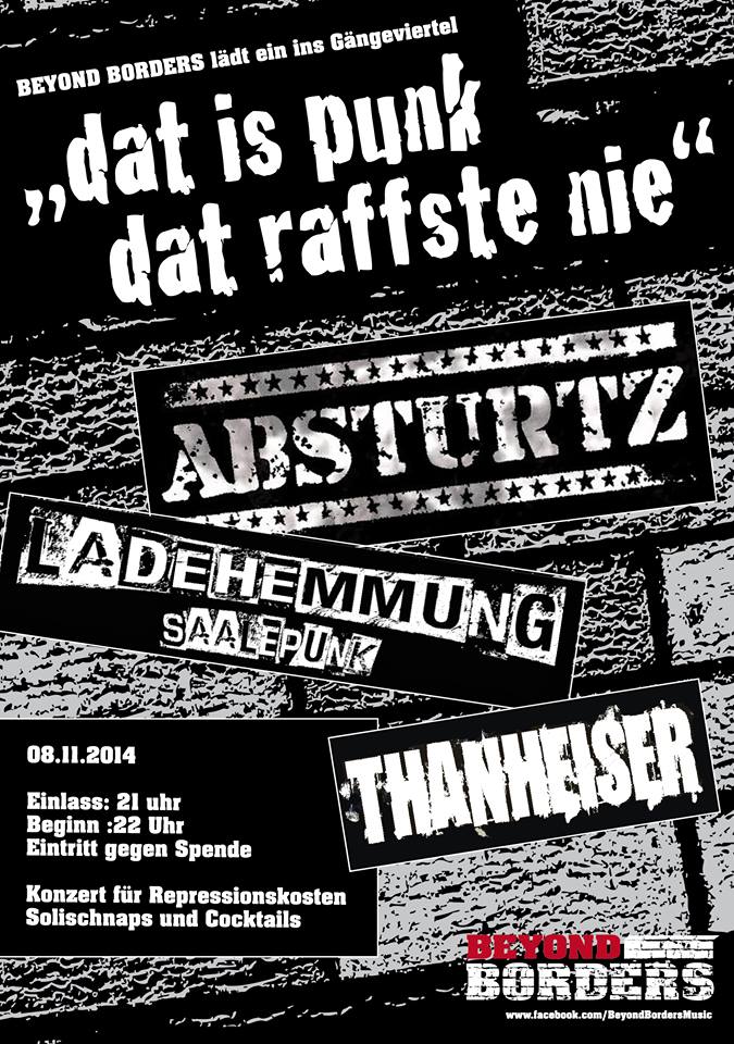 ladehemmung + absturtz + thanheiser @gängeviertel, hamburg, 08.11.2014